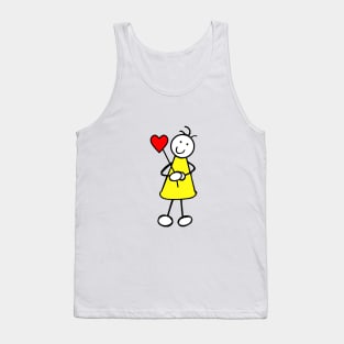 Cute Girl with Heart Tank Top